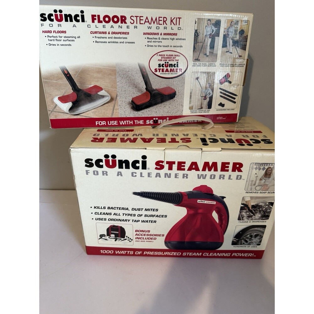 Scunni Steamer And Floor Steam Kit. New IN BOX